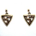 Gold Triangle Manx Drop Earrings
