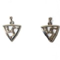 Silver Triangle Manx Drop Earrings