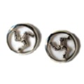 Silver Circular Manx Stud Earrings